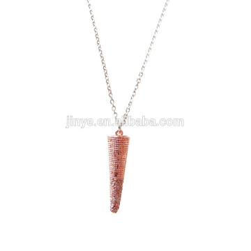 Minimal Simple Stainless Steel Chain 18K Golden Plated Spike Pendant Necklace